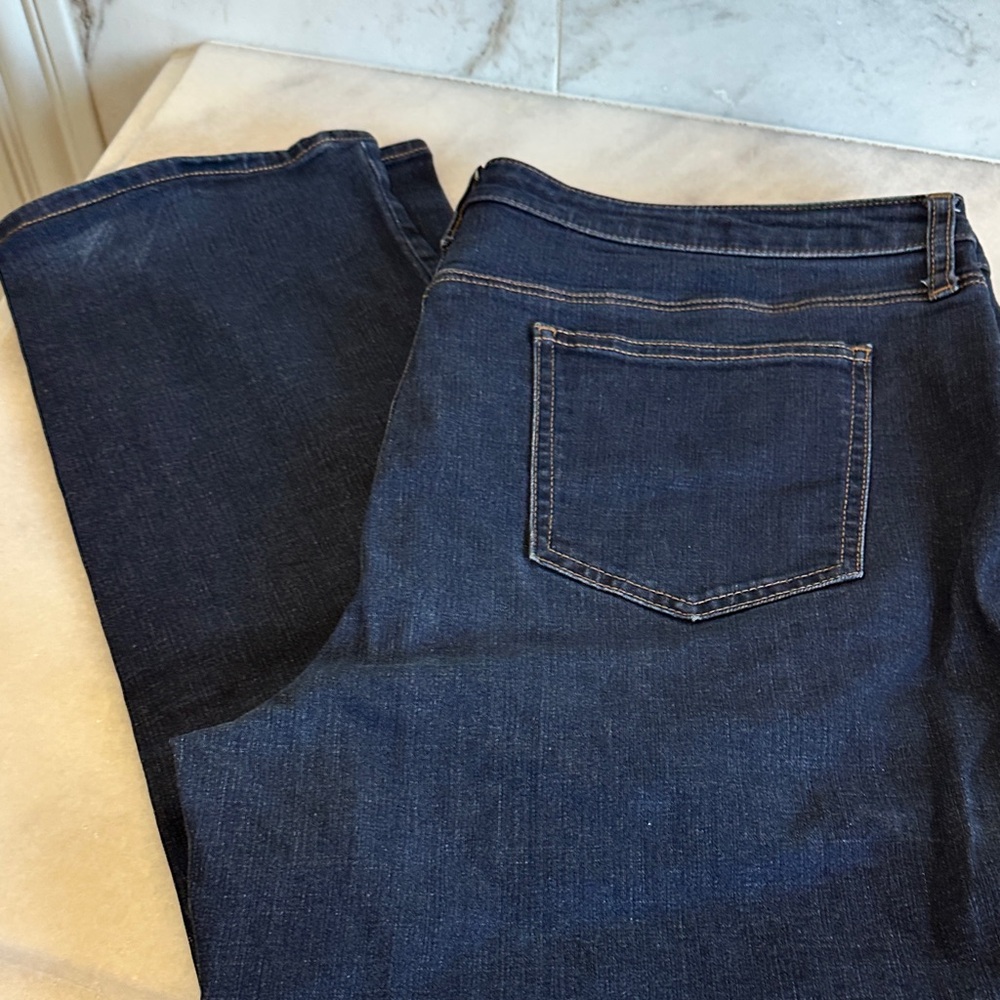 Women's Classic Dark Blue Straight Leg Jeans